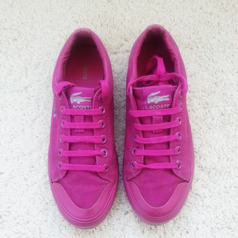 Lacoste Magenta Canvas Sneakers